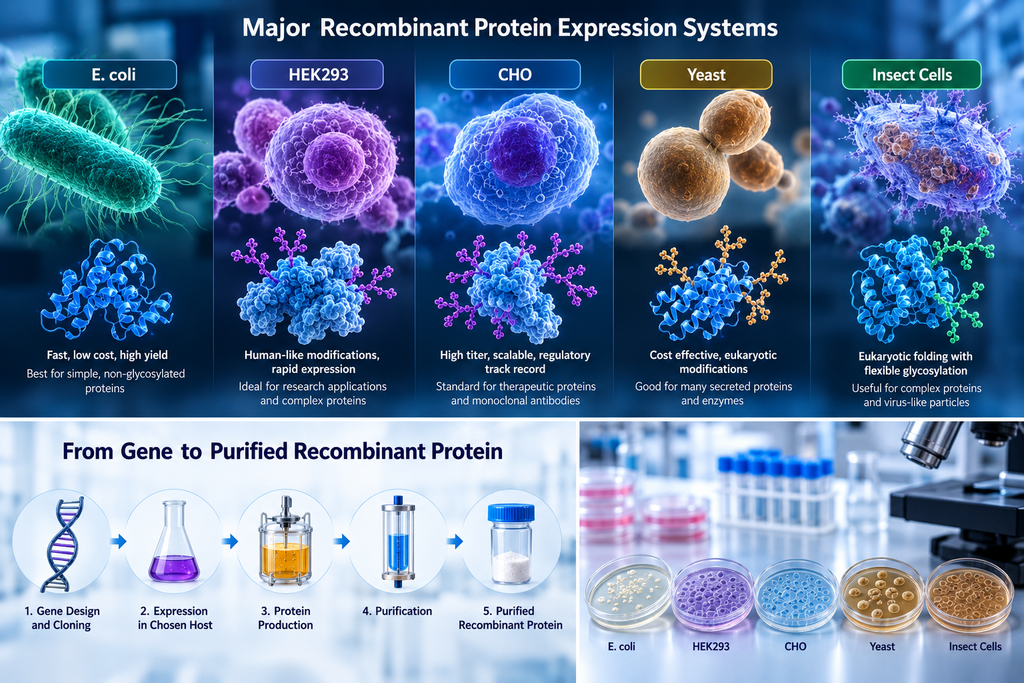 E. coli, HEK293, and CHO for Recombinant Protein