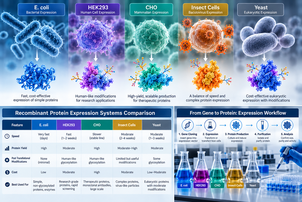 E. coli, HEK293, and CHO for Recombinant Protein